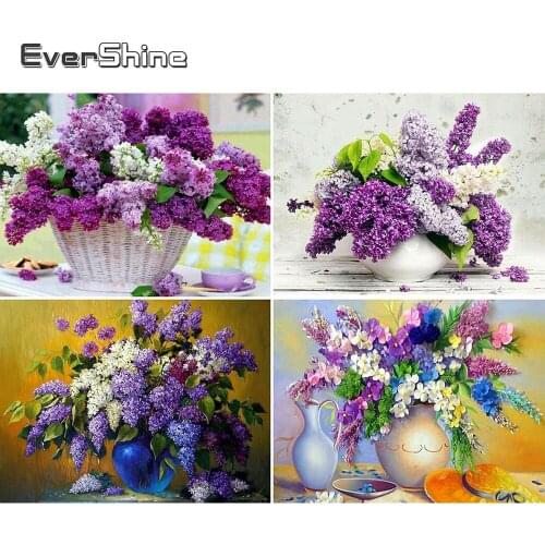 Evershine Diamond Embroidery Sale Flower Cross Stitch Diamond Mosaic Tables Flowers Pictures Of Rhinestones Diamond Art Beadwork