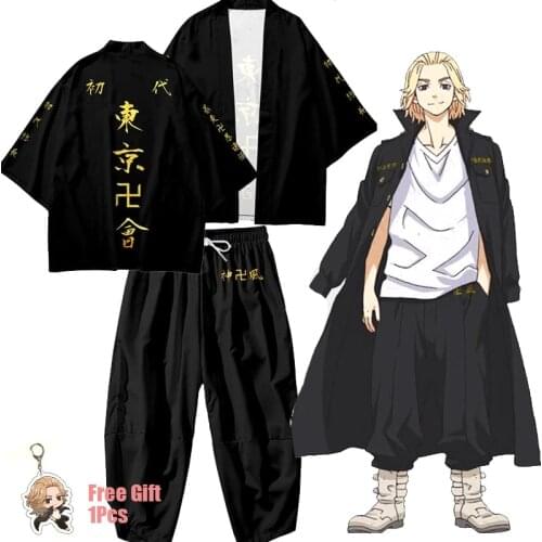 New Tokyo Revengers Cosplay T-shirt Sano Manjirou Ken Ryuguji Haori Anime t shirt Polyester Summer Short-sleeve kidsTees tops