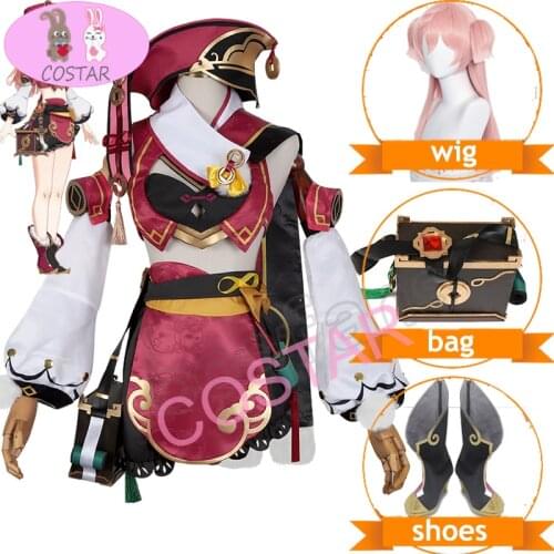 Genshin Impact Yanfei Dress Game Suit Aestheticism Uniform Yan Fei Cosplay Costume Boots Halloween Party Outfit For Women 2021