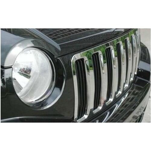 Chrome front grille vent hole frame trim cover insert for 2007-2010 JEEP Compass