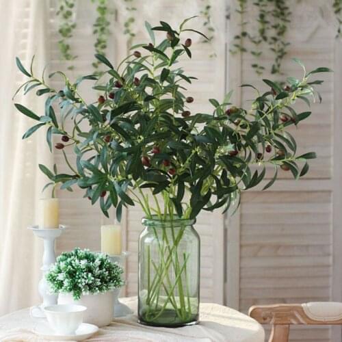 Artificial Olive Branches with Fruits Fake Greenery Branches Olive Stem Plant For Home Wedding Floral Arrangement Decoration