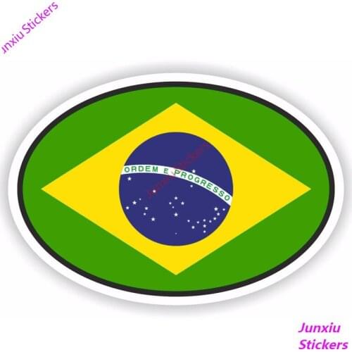 Colorful Car Sticker and Decal Brazil Flag Decal Bumper Truck Yacht Speedboat Camper SUV Fine Car Accessories Decor PVC13x8cm