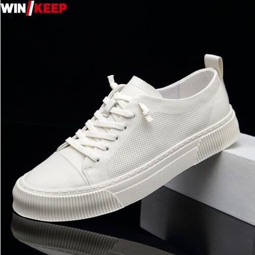 New Summer Genuine Leather White Sneakers Male Design Slip-On Soft Rubber Sole Cowhide Running Shoes Mens Walking Sport Shoes