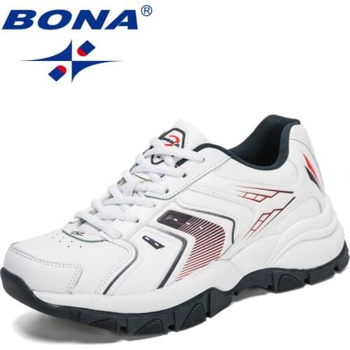 BONA 2021 New Designers Running Shoes Men Lace-up Athletic Trainers Zapatillas Sports Shoes Man Walking Sneakers Mansculino Soft