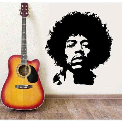 Music star wall decals rock music guitarist vinyl music theme stickers home living room living room bedroom wall art decor yy18