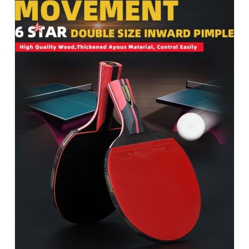 CROSSWAY 6 Star Table Tennis Paddle Set Multi Layers Base Board Professional PingPong Racket Kit Beginners Sports Supplies