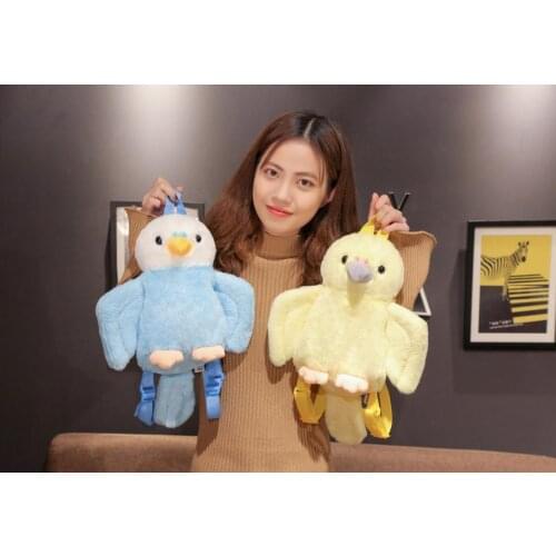 2019 new 40cm Parrot plush backpack cute plush toys girls gifts children birthday gifts Christmas gifts baby backpack
