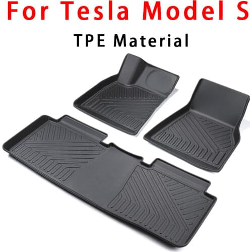 Fully Surrounded Special Foot Pad For Tesla Model S X Waterproof Non-Slip Trunk Floor Mat TPE Modified Accessories 3Pcs/Set