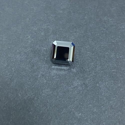 Popular Shape Asscher Cut D VVS Loose 10*10mm Moissanite Diamond Lab Created GRA Certificate Black Stone