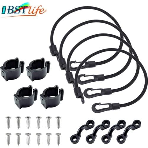 Kayak Boat Marine Fishing Rod Tamer Straps Belt Holder Pole Rack Clips Clamps Paddle Clip Deck Mount Connector For 4 fishing Rod