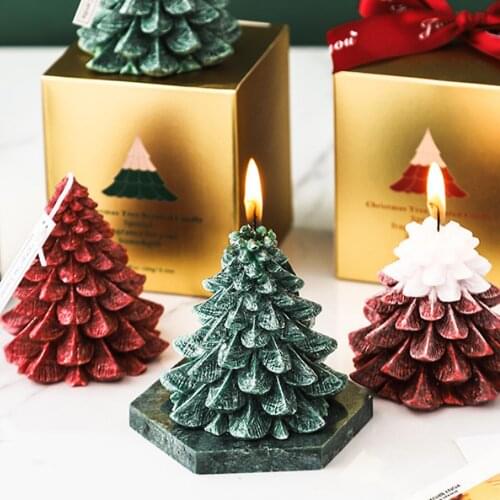 Christmas Tree Aromatherapy Ice Flower Candles Christmas Candles Scented Sandalwood Holiday Gifts Home Accessories Double Color