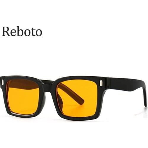 Yellow Square sunglasses Men women UV Protection Clear Lens Vintage Small Sunglasses Fahsion Shades UV400