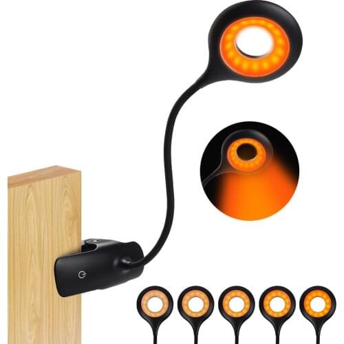 LED Desk Lamp Adjustable Dimmable Touch 5 Modes USB Rechargeable Table Light With Clip For Reading book Night Light