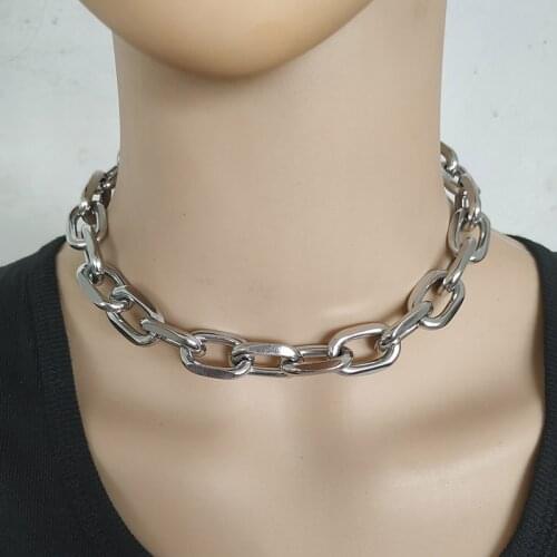 Gothic Chunky Chain Necklace Punk Rock Hiphop Choker Statement Necklace Women Goth Vintage Jewelry