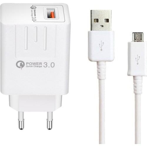 Cargador de carga rápida QC 3,0, Cable Micro USB para Samsung J1, J2, J3, A5, 2017, A3, 2016, A6, A7, A8, 2018, A10, A20, A30, A
