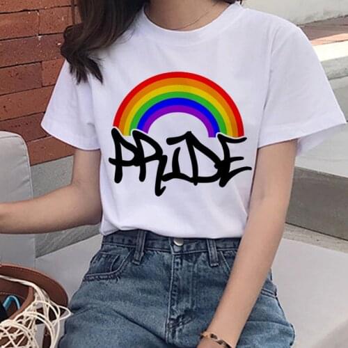 ZOGANKIN Pride Lgbt Gay Love Lesbian Rainbow Design Print T-shirts for Women Summer Casual Love is Love Girls Tee Shirt