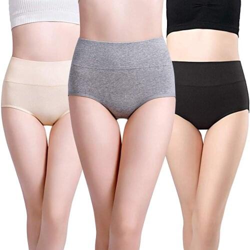 Womens Cotton Underwear For Women Solid Color Panties High Waist Comfortable Size Womens Panties Hot Sale 2019