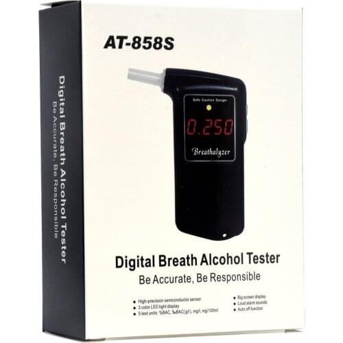 2019 high accuracy Prefessional Digital Breath Alcohol Tester Breathalyzer AT858S