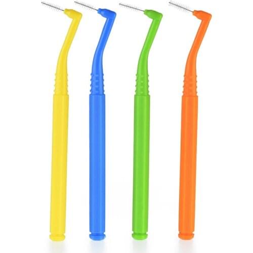 5 clolor L Shaped Interdental Brush Orthodontic Oral Care Interdental Cleaning Brush Hygiene Dental Floss Teeth Cleaning Brush