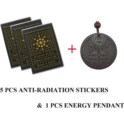 5pcs Stickers+ 1pcs Pendant Energy Gift Set High Ions Reduce Radiation Keep Health