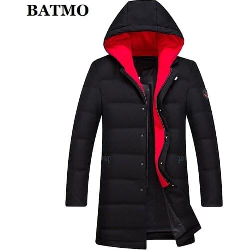 BATMO 2019 new arrival high quality 90 white duck down hooded jackets men,mens winter coat 9681