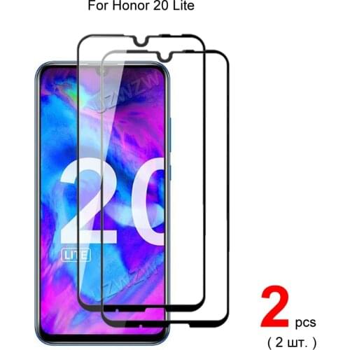 2pcs Full Cover Tempered Glass For Honor 20 Lite Screen Protector Protective Glass For Honor 20 Lite