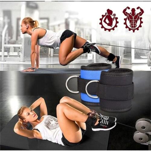 Body construction resistance band d-ring ankle strap buckle gym new Multi thigh leg ankle cuffs weight lifting rope fitness 0305