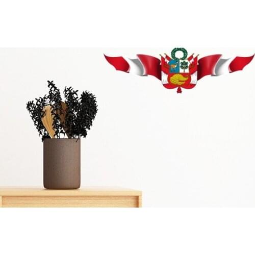 Peru Flag National Emblem Removable Wall Sticker Art Decals Mural DIY Wallpaper for Room Decal