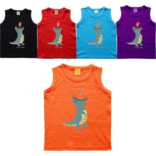 15 Colour Kids T-shirts 100% Cotton Baby Boys Girls Leisure Print Sleeveless Tops Children Summer Boy Girl Vest Undershirt