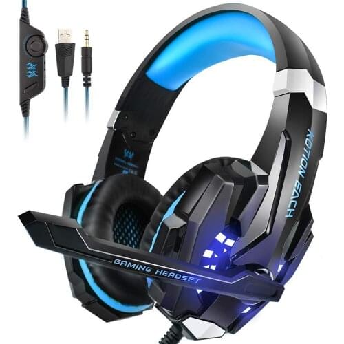 G9000 Stereo Gaming Headset, Noise Cancelling Over Ear Headphones with Mic, LED Light, Bass Surround for PC/Computer/Laptop Game