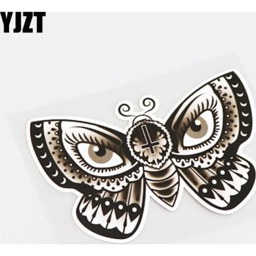 YJZT 11.7CM*7.5CM Interesting Butterfly And Eye Car Sticker Decal PVC 13-0499