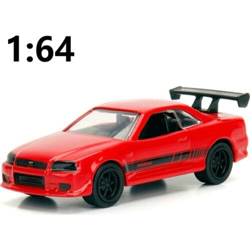 Diecast 1/64 Scale Skyline 2002 GT-R R34 Sports Car Model Adult Collection Alloy Toys Gift no original box