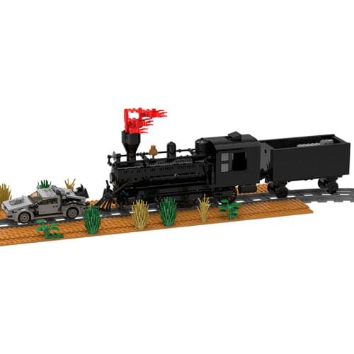 MOC Train Time machine travel Scene the Future Car Building Block City Design Model Back to FutureBricks For Childrens Gifts