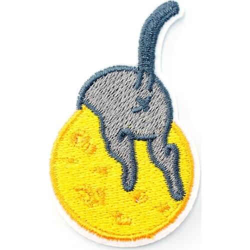 CAT Size:3.6x6.2cm DIY Patches Cloth Patch Embroidered Cute Badges Hippie Iron On Cartoon Patches For Clothes Sticker