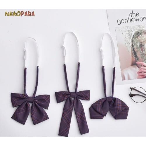 New Plaid Bow Tie Cute Japanese School Girls JK Uniform Student Bowknot Classic Necktie Cosplay 3 types
