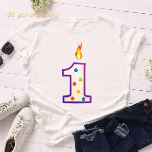 One year anniversary tshirts gothic tops cute kawaii 10 number shaped birthday tshirt graphic tees women t shirt vintage clothes