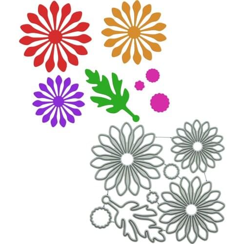 Cutting Dies For Scrapbooking Flower Leaf Set Handmade Photo Album Card Diary Book Decorating Paper Metal Cutter