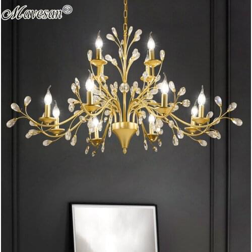 MS Light Luxury Chandelier Lighting LED Crystal Chandeliers Home Living Room Kitchen Decorative Light Lobby Bedroom Hang Lamp