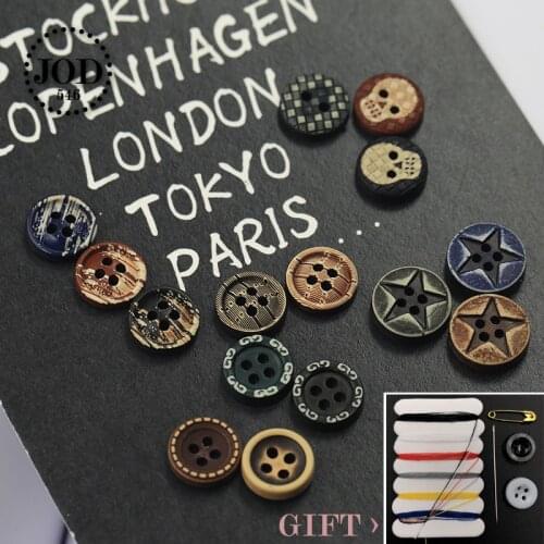 Shirt Button Plastic 11.5mm 10pcs Vintage Buttons for Clothing Children Decoration Crafts DIY Sewing Accessories Fashion JODc