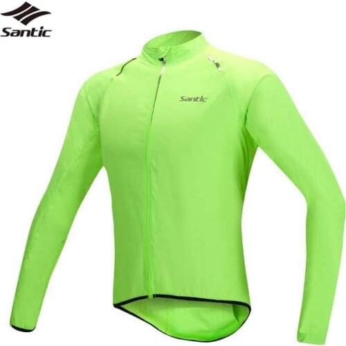 Santic Waterproof Cycling Jacket Men UPF30+ Windproof Road Mountain Bike Rain Jacket Raincoat Bicycle Jackets Jerseys Clothing