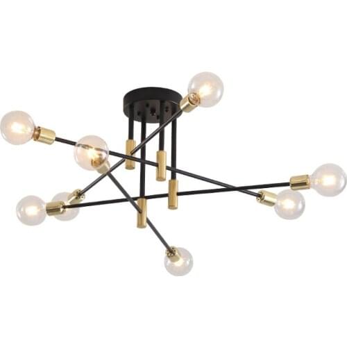 Modern Nordic E27 Black LED Chandelier Lighting Edison 4/6/8 Lights Chandeliers Indoor Light Fixtures bedroom lamp room light