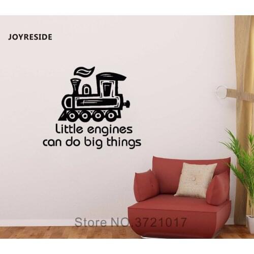 JOYRESIDE Quote Wall Little Engines Can Do Big Things Decal Vinyl Sticker Decor Boys Kids Baby Room Bedroom Playroom Mural A485
