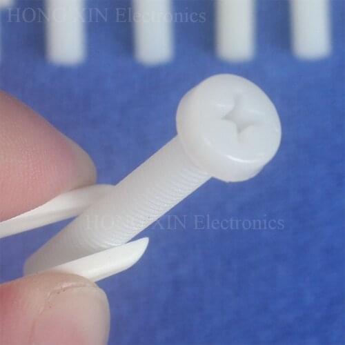 M5 White Pan Head Cross Nylon Screws Round Head Plastic Round Head Screws M5*8/10/12/15/20/25/30/35/40 Philips Round Head