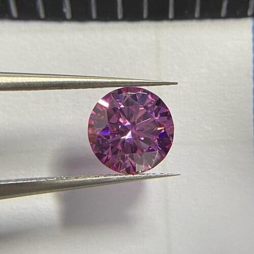 VVS1 Clarity Round Brilliant Cut 8.5mm Synthetic Pink Moissanite Diamond Color Stone For Jewelry