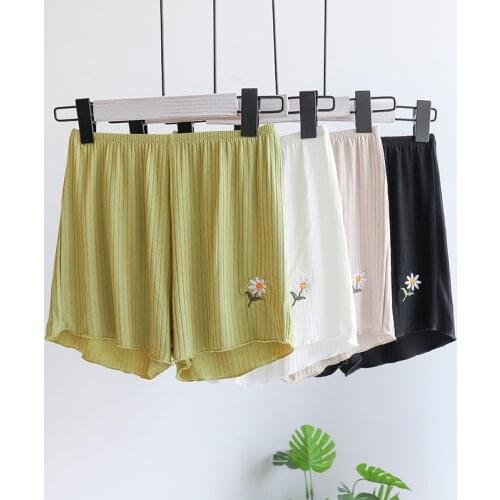 2021 New Summer Low Waist Breathable Girls Leggings Embroider Safety Pants Women Boxer Leggings Seamless Underwear Slimming