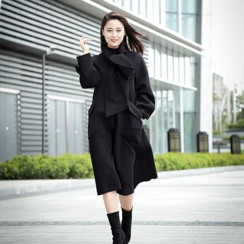 Womens Sheep Woolen Coat Army Green Belt Slim Warm Winter Trench Long Sleeve Coat Jackets 2017 Casacos Feminino