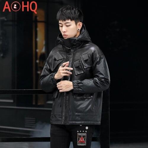 Winter Jackets for Men Clothing Genuine Cowhide Leather 91% Duck Down Jacket Real Gold Mink Fur Coat Chaquetas LXR1009