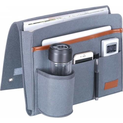 1 Felt Bedside Storage Bag Bag Hanger Hanging Storage Bag Bed Desk Bag Sofa TV Remote Control
