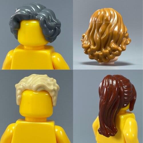 10pcs/lot Female Male Hairs For 4cm Mini Dolls Body Compatible with Major Brand Figures Building Blocks Toys