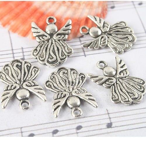 10pcs tibetan silver color angel design charm G1162